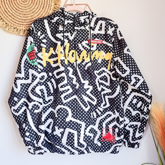 Members Only x K. Haring, New, Full Zip Windbreaker Jacket, Men's Size Small - Picture 2 of 11